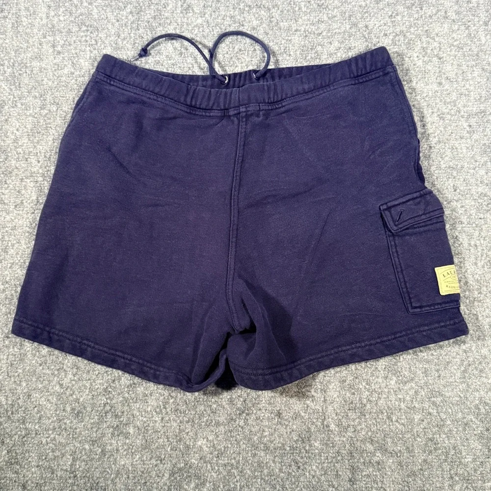 Lauren Ralph Lauren Navy Blue Cotton Cargo‎ Sweat Shorts Womens Petite Medium